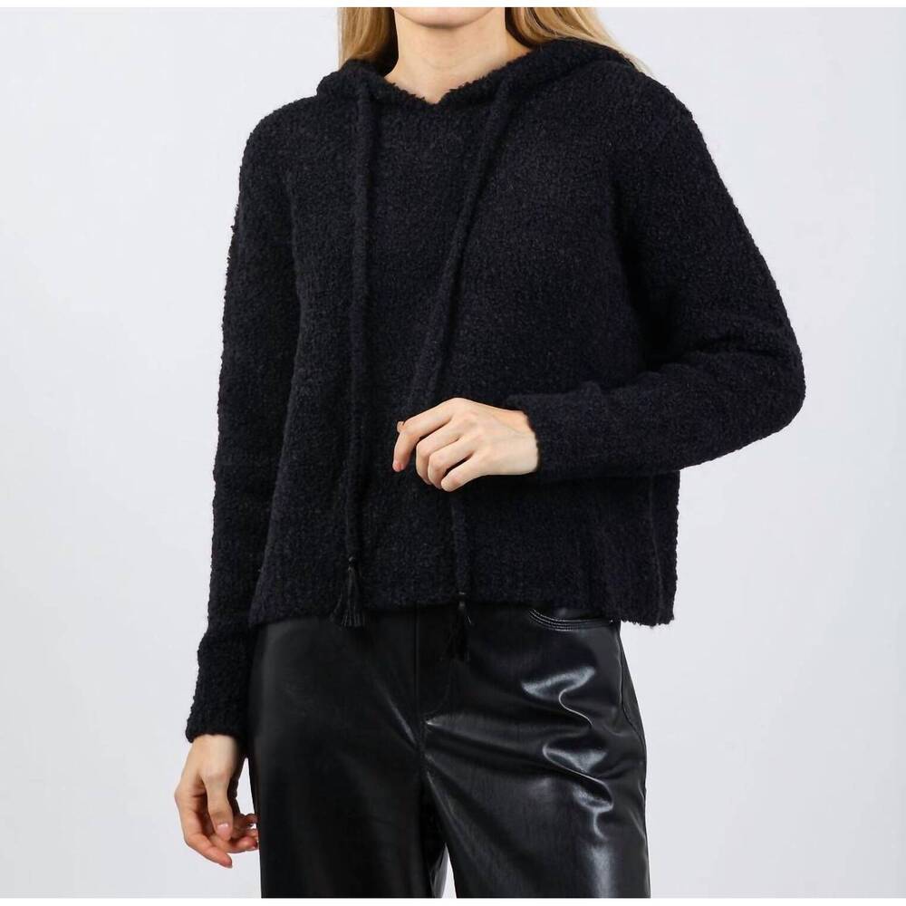 NEW MARGITTES boucle hoodie in black